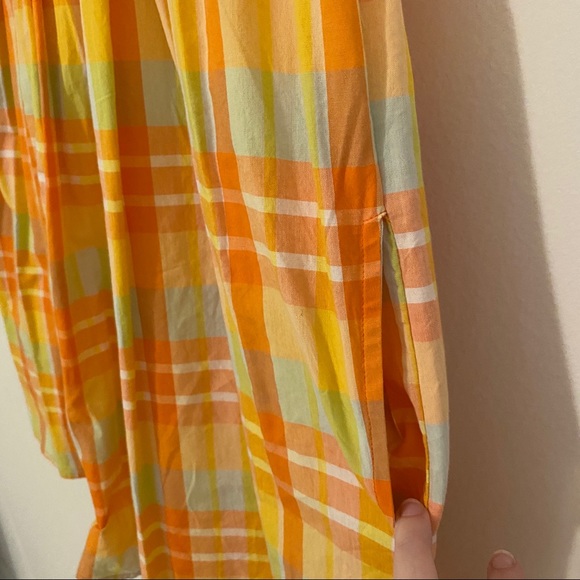 Urban Outfitters Orange Plaid Babydoll Dress - Picture 6 of 12
